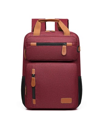 Large-Capacity Shockproof Vintage Fashion Backpack with Crossbody Function
