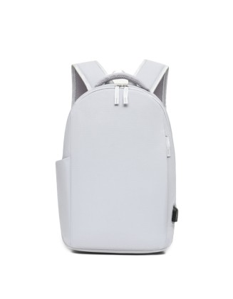 Minimalist Casual Solid-Color Nylon Large-Capacity Backpack