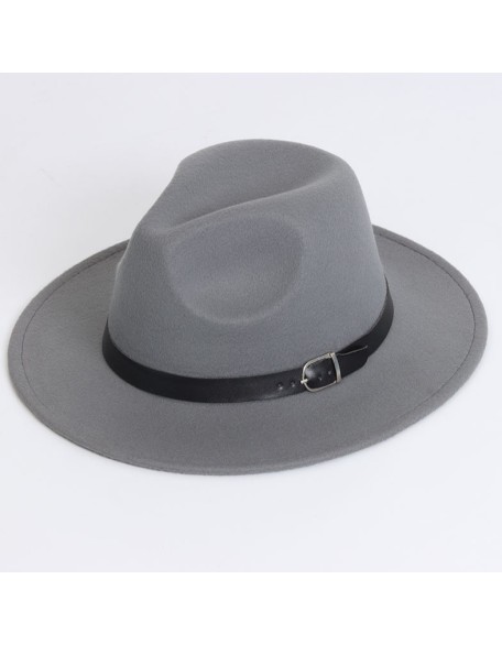 Solid-Color Felt Hat – British Vintage Flat-Brim Gentleman Fedora