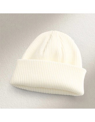 Fashionable, Versatile, Solid-Color Warm Knit Beanie
