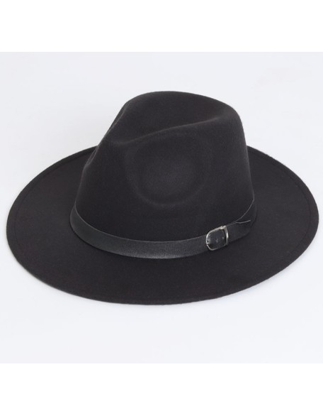 Solid-Color Felt Hat – British Vintage Flat-Brim Gentleman Fedora