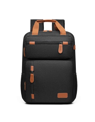 Large-Capacity Shockproof Vintage Fashion Backpack with Crossbody Function