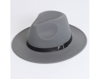 Solid-Color Felt Hat – British Vintage Flat-Brim Gentleman Fedora