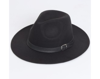 Solid-Color Felt Hat – British Vintage Flat-Brim Gentleman Fedora